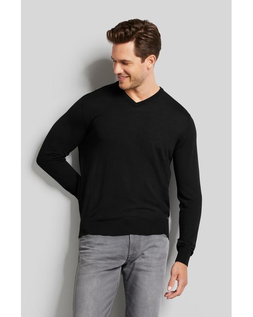 Bugatti Herren Pullover Aus Feiner Merinowolle in Black für Herren