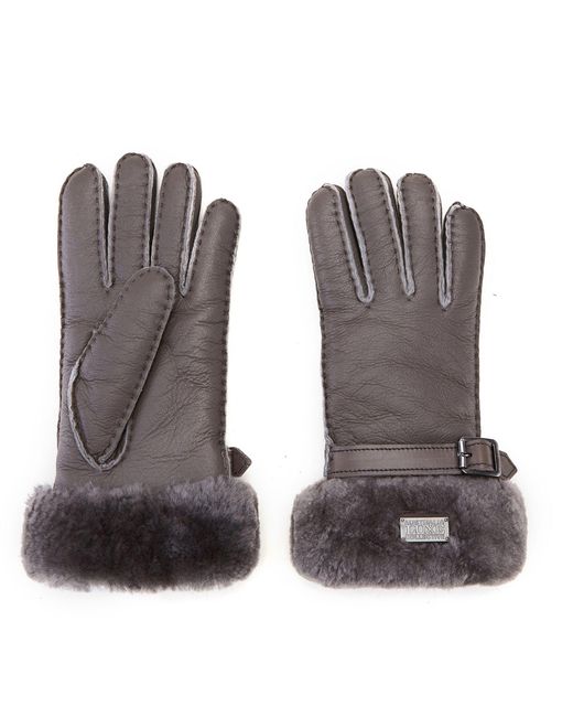 Australia Luxe Gray Stulpenhandschuhe Aus Leder, Graue Handschuhe