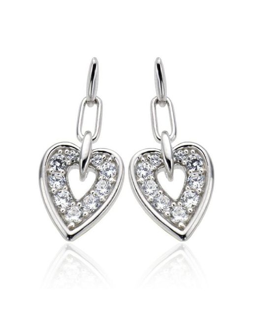 Orphelia Dames 925 Sterling Zilveren Dangle Oorbellen in het Metallic