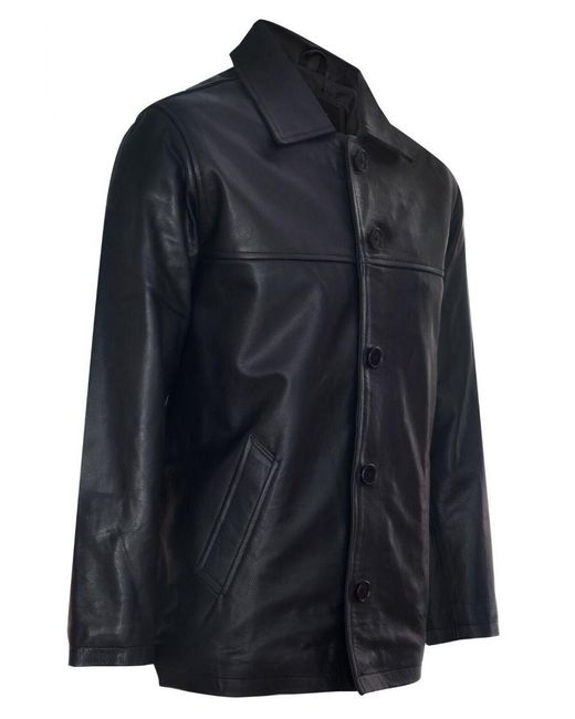 Infinity Leather Blue Classic Cowhide Box Jacket for men
