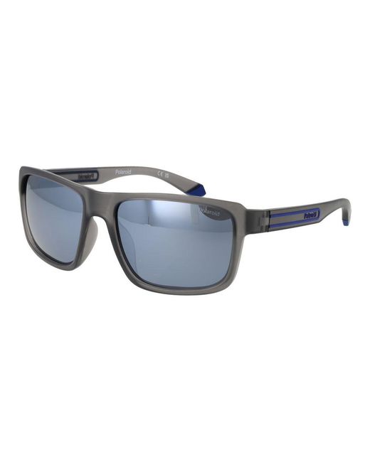 Polaroid Blue Gray Plastic Sunglasses for men