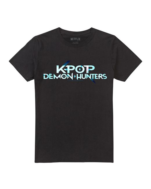 K-Pop Demon Hunters Black Adult Logo T-Shirt