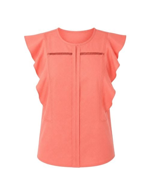 Boss Bileina Fladder Blouse in het Pink