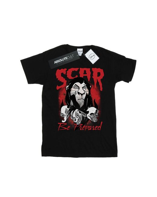 Disney Black The Lion King Scar Be Prepared T-Shirt Cotton for men