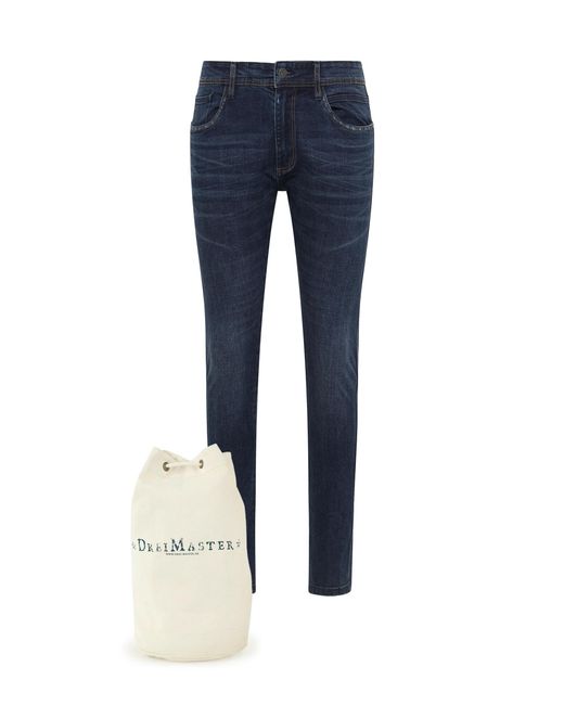 Dreimaster Jeans + Boodschappentas in het Blue voor heren