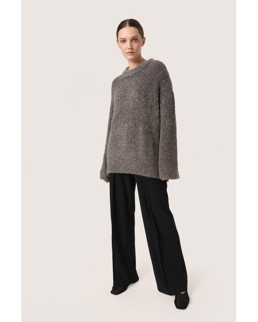 Soaked In Luxury Gray Strickpullover Lockere Passform