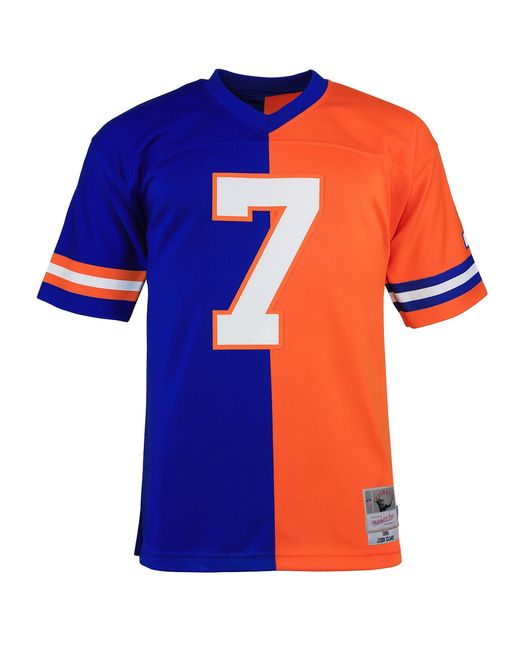 Mitchell & Ness Blue Nfl Denver Broncos 7 Elway Split Legacy Jersey for men