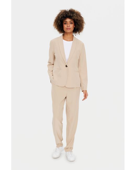 Saint Tropez Blazer Regular Fit in het Natural