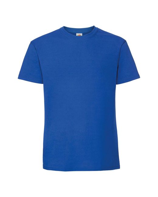Fruit Of The Loom Blue Ringspun Premium T-Shirt (Royal) for men