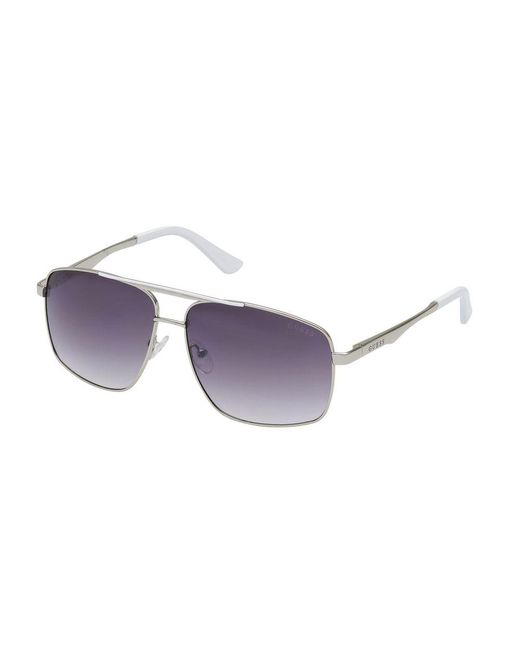Guess Purple Gray Metal Sunglasses for men