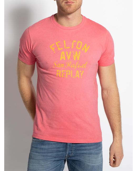 Replay T-Shirt in Pink für Herren | Lyst DE