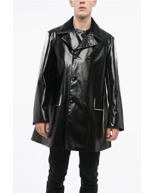 Maison Margiela Mm4 Mm14 Waterdichte Trenchcoat Met Fluwelen Kraag In Zwart in het Black voor heren