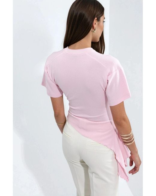 Busem Oversized Crew Neck Drape Blouse in het White