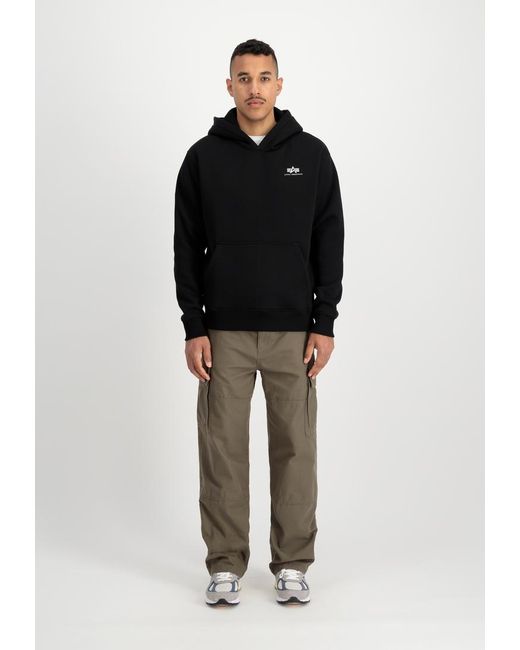 Alpha Industries Basic Small Logo Tpu Hoodie in het Black voor heren