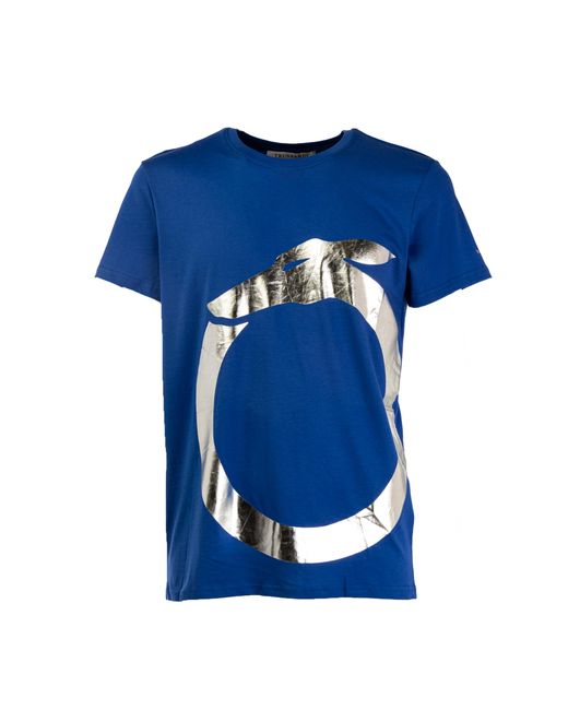 Trussardi Heren T-shirt Met Korte Mouwen En Effen Crew-neck Met Print in het Blue voor heren