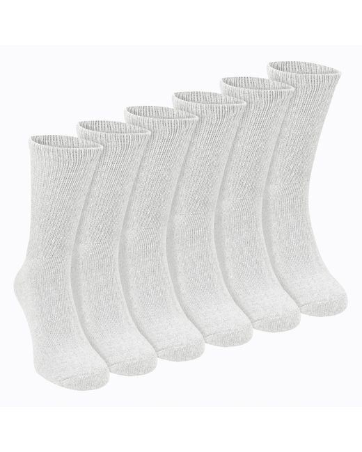 Sock Snob White 6 Pairs Cotton Diabetic Socks for men