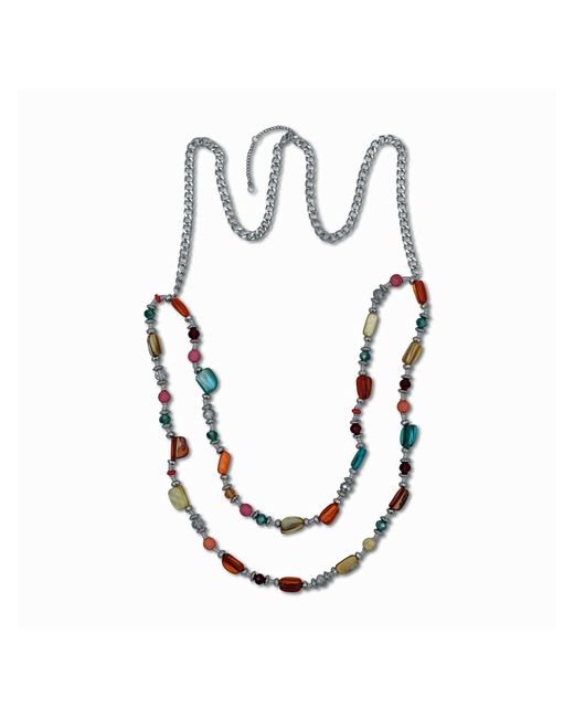 Steuer White Modeschmuck Kette Modekette Muschel Multi Color