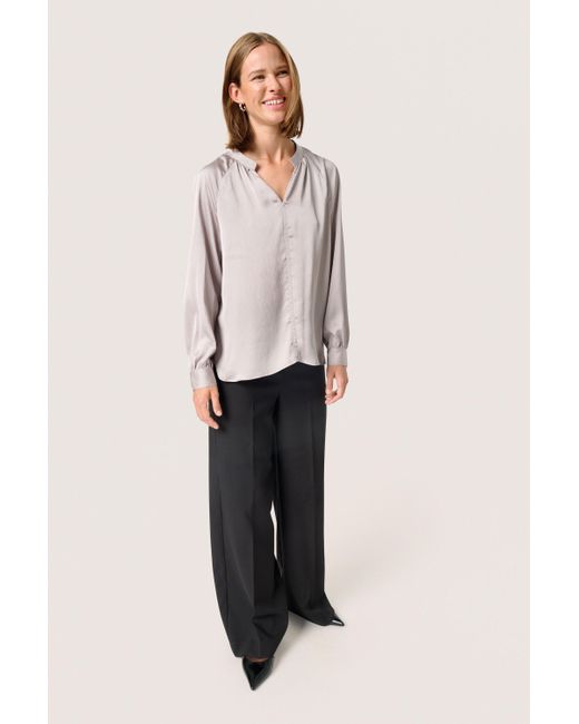 Soaked In Luxury Blouse Met Lange Mouwen Regular Fit Porpoise in het Natural