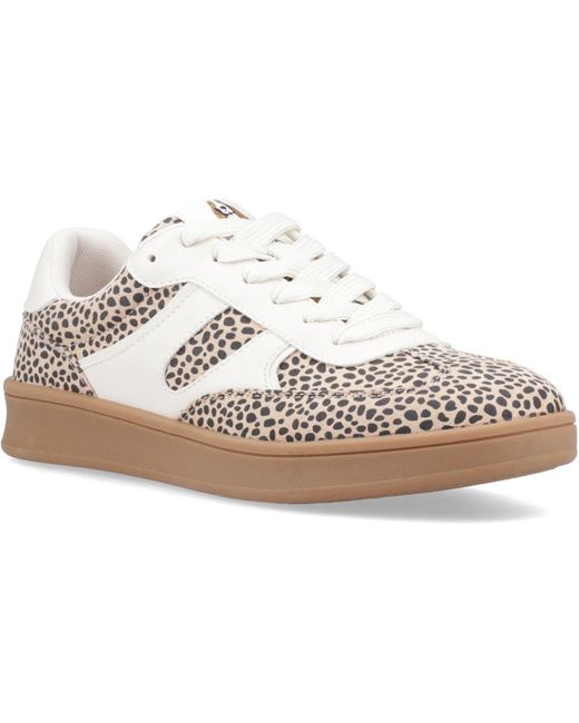 Hush Puppies White Maura Textile Cheetah Trainers