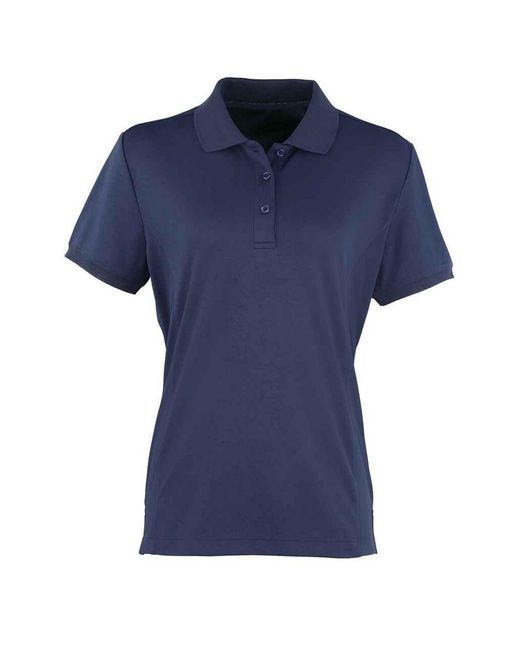 PREMIER Blue Ladies Coolchecker Pique Polo Shirt