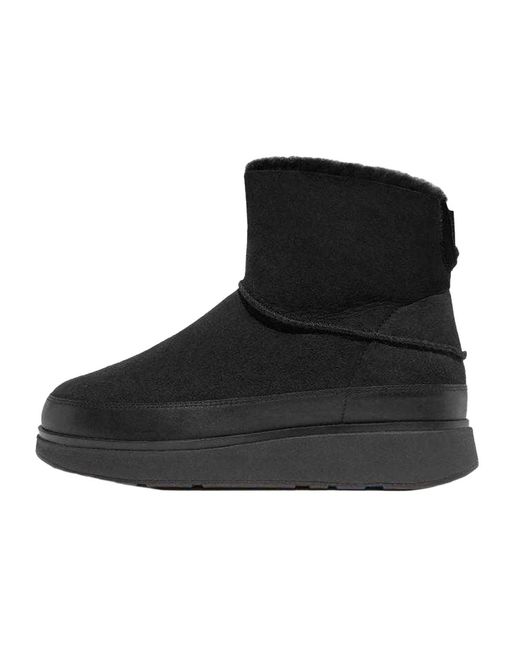 Fitflop Black Ladies Shearling Ankle Boots