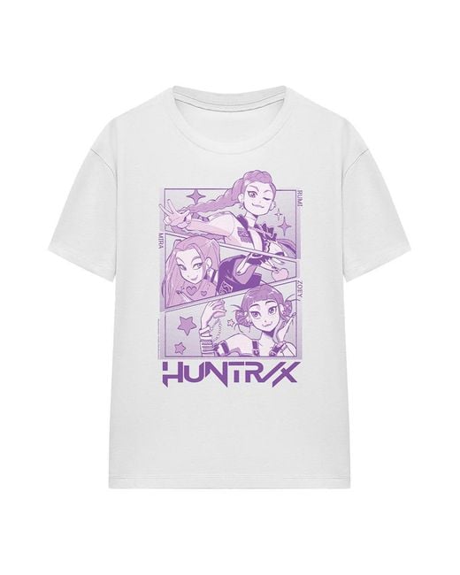 K-Pop Demon Hunters White Ladies Huntr/X Panel T-Shirt