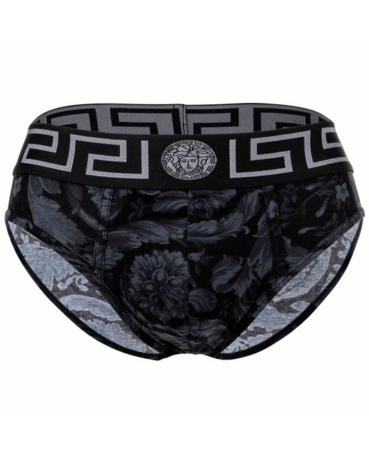 Versace Jersey Topeka Stretch Organico Barocco All Over Slip in Black für Herren