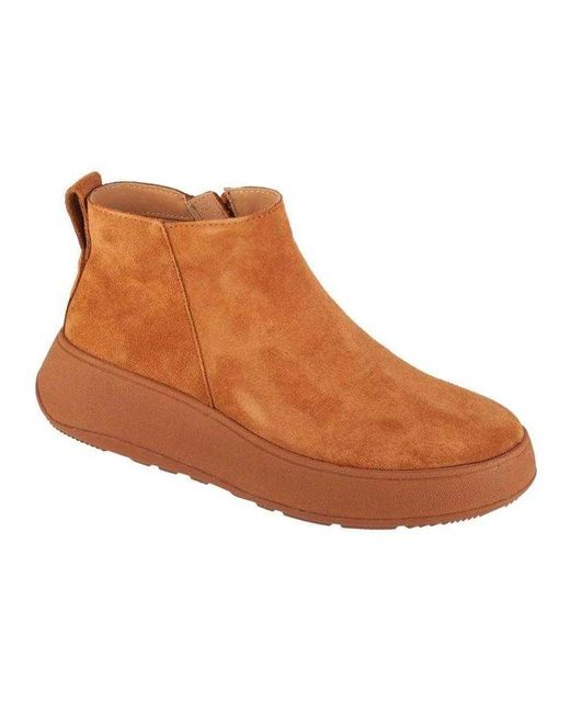 Fitflop Fit Flop F-Mode Leren Enkellaarsjes in het Brown