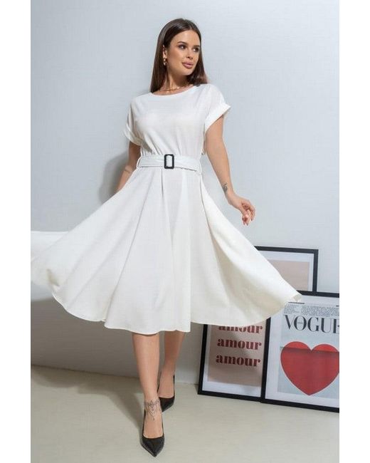 Issa Plus White Day Damen Gewebtes Kleid