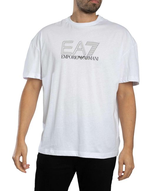 EA7 Echo Graphic T-Shirt in het White voor heren