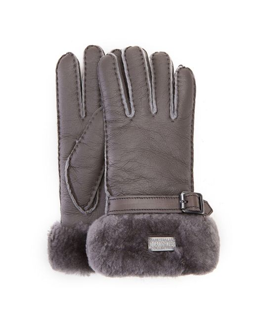 Australia Luxe Gray Stulpenhandschuhe Aus Leder, Graue Handschuhe