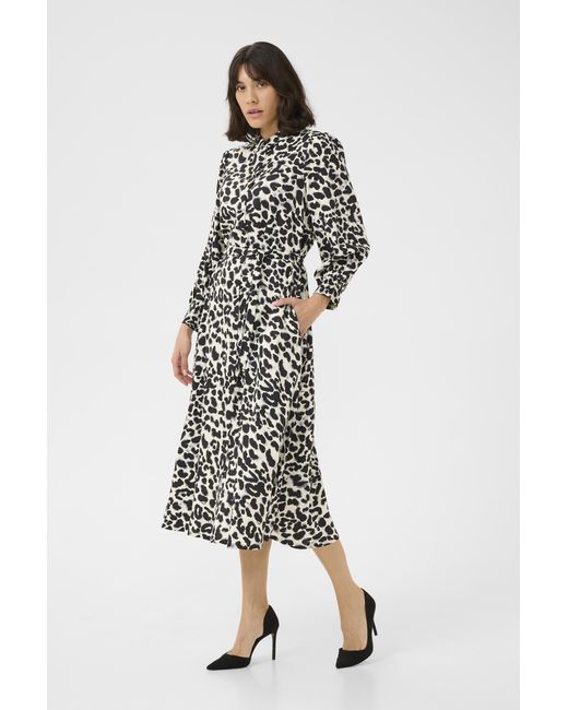 Kaffe Jurk Regular Fit Animal in het White