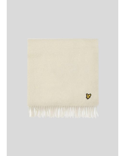 Lyle & Scott Natural Plain Lambswool Scarf for men