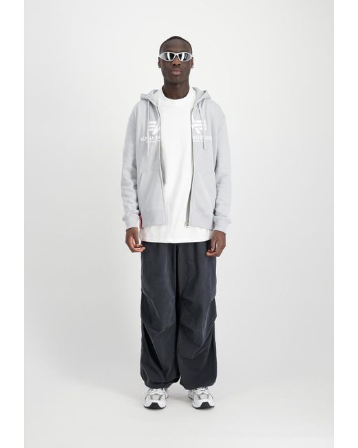 Alpha Industries Basic Big Logo Pp Zip Hoodie in het White voor heren