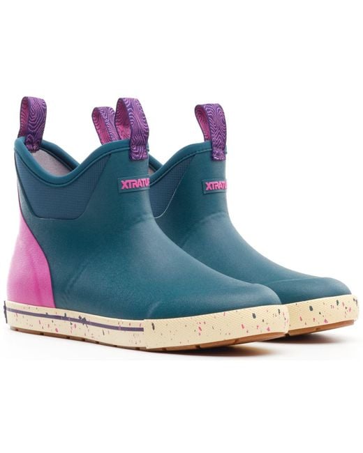 XtraTuf Blue Ankle Deck Camp Boot Rubber Wellington Boots