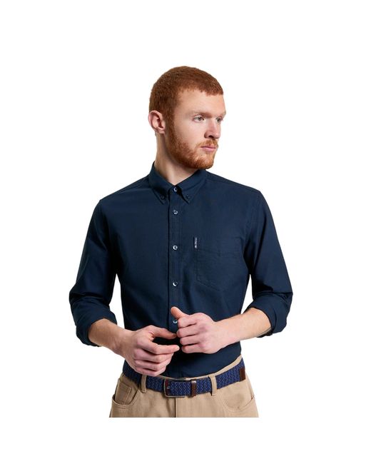 Ben Sherman Blue Signature Oxford Long-Sleeved Shirt (Dark) for men