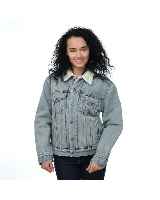 Levi's Ex-boyfriend Sherpa Trucker Jacket (denim) in het Blue