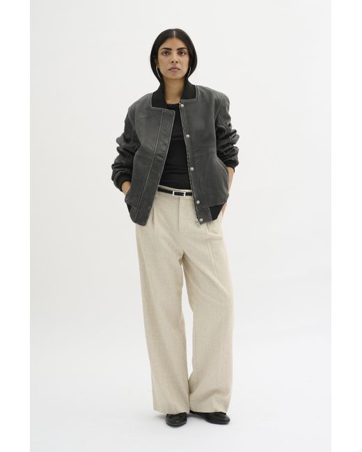 My Essential Wardrobe Leren Jas Loose Fit in het Multicolor