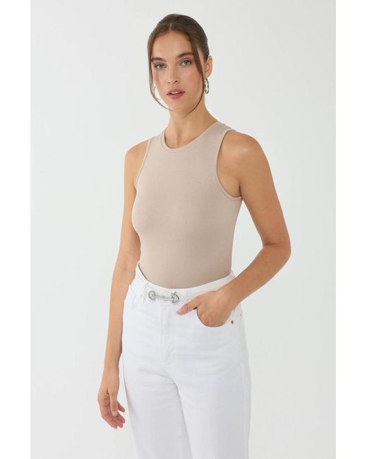 Hiccup White Basic Crop Top