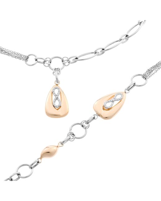 Orphelia White 925 Sterling Set: Chain + Bracelet