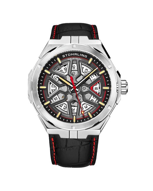 Stuhrling Gray And Gio Swiss Automatic 44Mm Skeleton for men