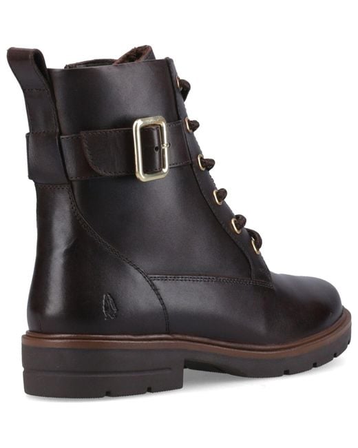 Hush Puppies Black Teagan Biker Leather Boots