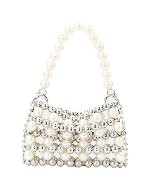 Dreimaster White Handtasche Frauen Wollweiß-Melange
