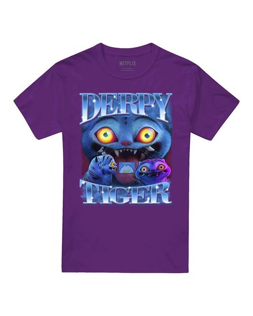 K-Pop Demon Hunters Purple Adult Derpy Tiger T-Shirt