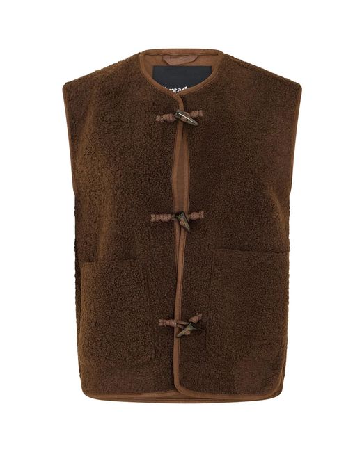 Threadbare Itoje Borg-Vest Voor (Chocolade) in het Brown