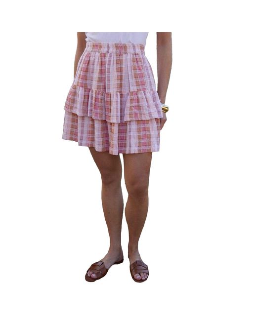 Threadbare Gingham Regelmatige Minirok in het Purple