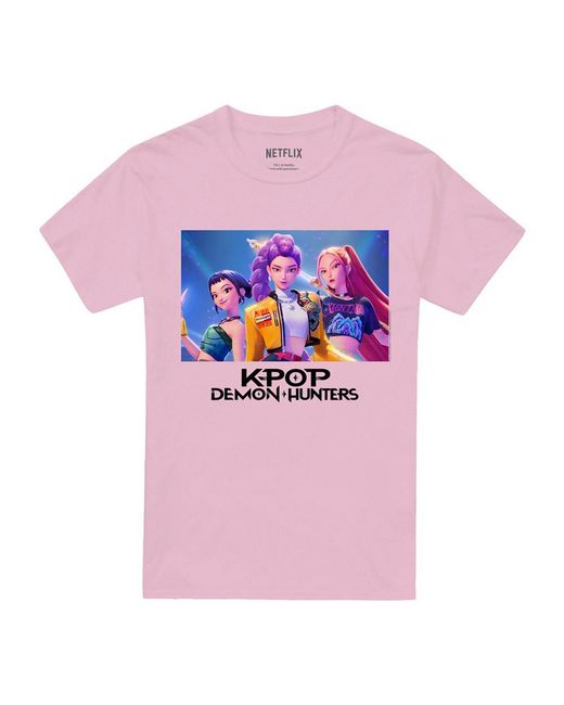 K-Pop Demon Hunters Pink Adult Huntr/X T-Shirt (Light)