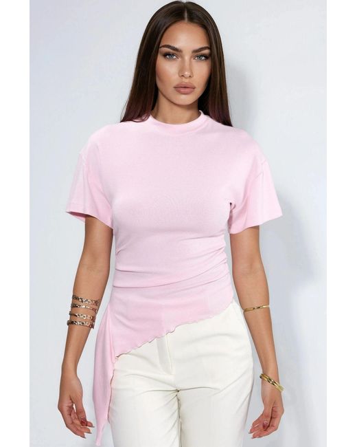 Busem Oversized Crew Neck Drape Blouse in het White