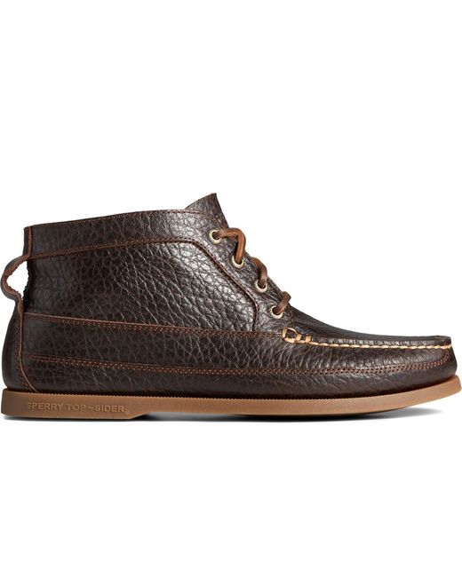 Sperry Top-Sider Black Authentic Original Boat Chukka Tumbled Boots for men