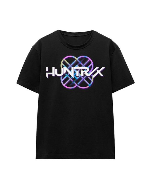 K-Pop Demon Hunters Black Ladies Huntr/X Pastel Logo T-Shirt